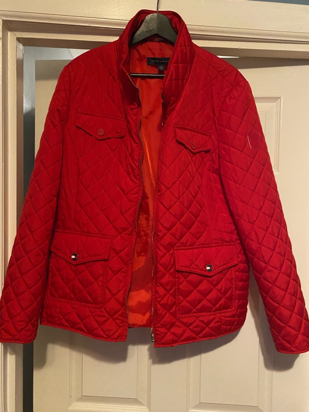 Tommy Hilfiger Red Quilted Puffer Jacket